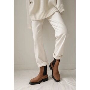 Jenni Kayne Brown Walnut Suede Brooklyn‎ Lug Chelsea Boots Size 37